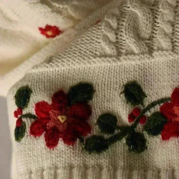 Liz Claiborne Lizsport m 100% Cotton knitted floral cardigans cottage sweater - Picture 2 of 16